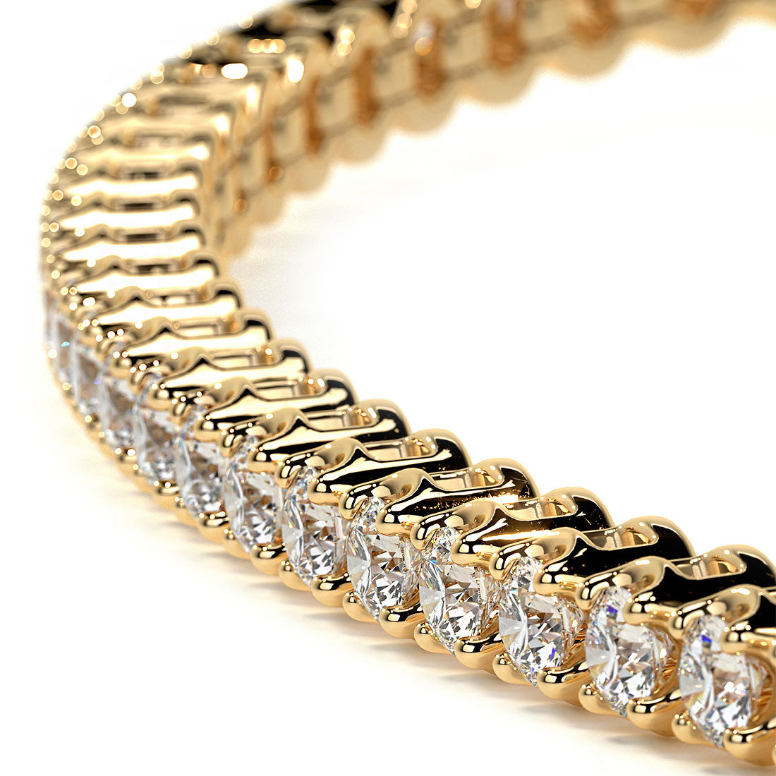 1.00ctw Round Brilliant Buttercup Diamond Tennis Bracelet set in 14k Yellow Gold