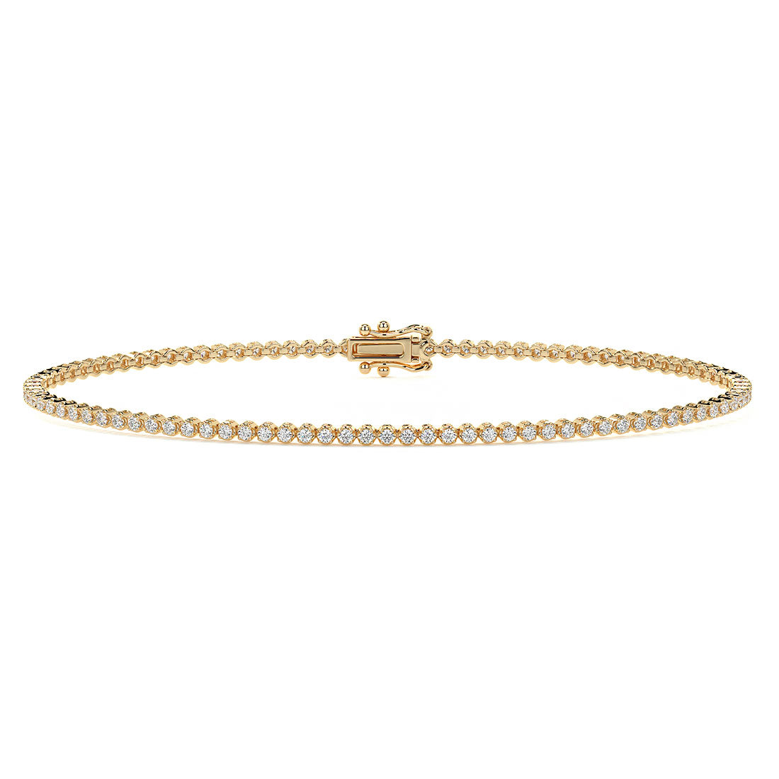 1.00ctw Round Brilliant Buttercup Diamond Tennis Bracelet set in 14k Yellow Gold