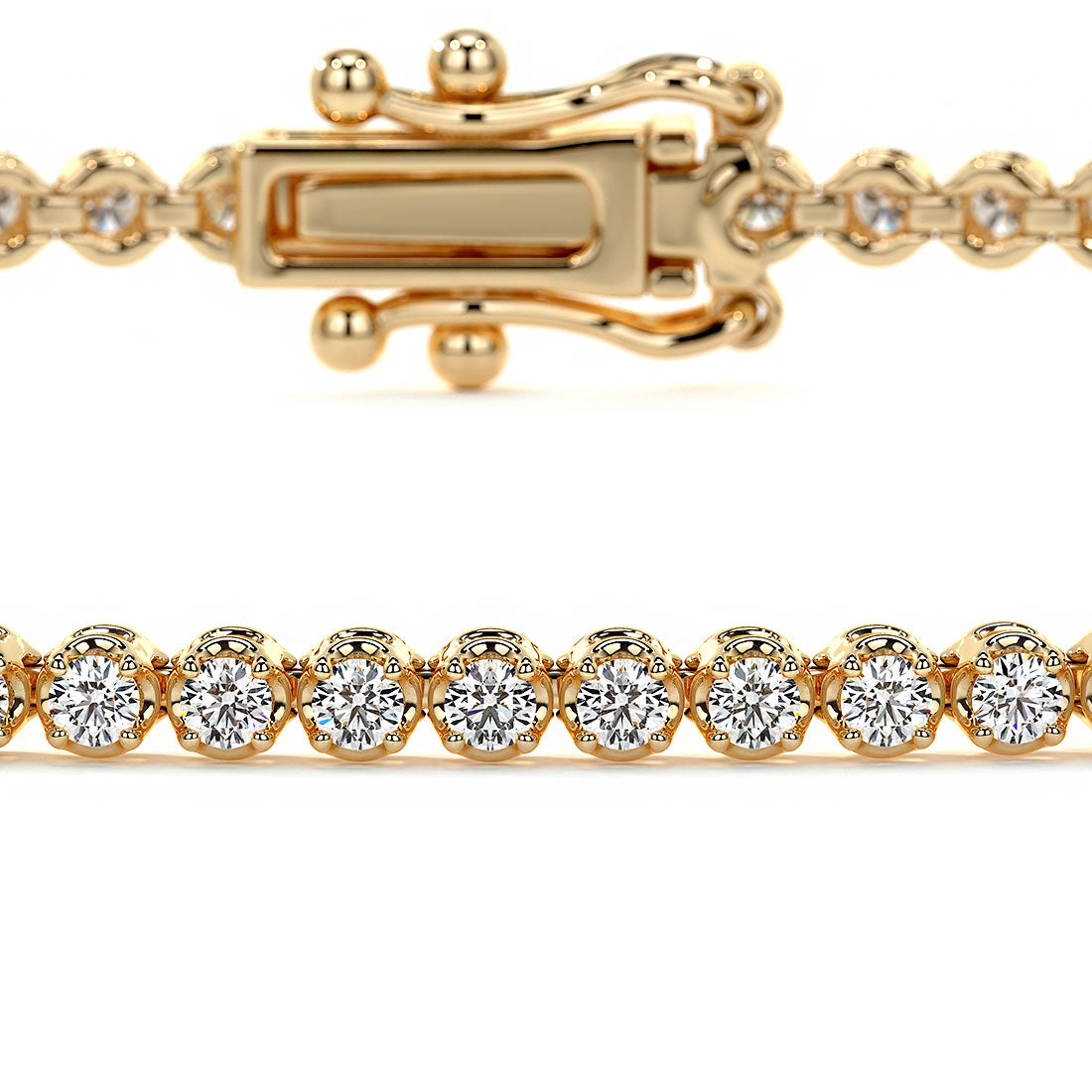 1.00ctw Round Brilliant Buttercup Diamond Tennis Bracelet set in 14k Yellow Gold