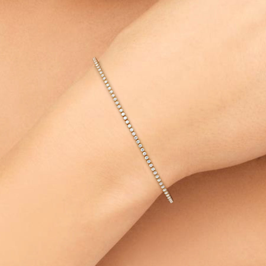 1.00ctw Round Brilliant Buttercup Diamond Tennis Bracelet set in 14k Yellow Gold