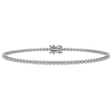 1.05ctw Round Brilliant Buttercup Diamond Tennis Bracelet set in 14k White Gold