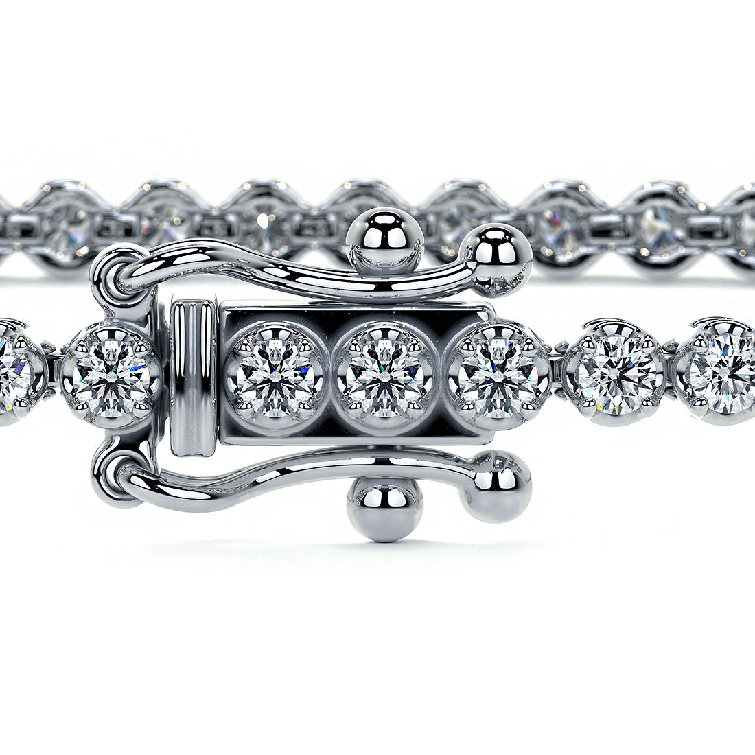 1.05ctw Round Brilliant Buttercup Diamond Tennis Bracelet set in 14k White Gold