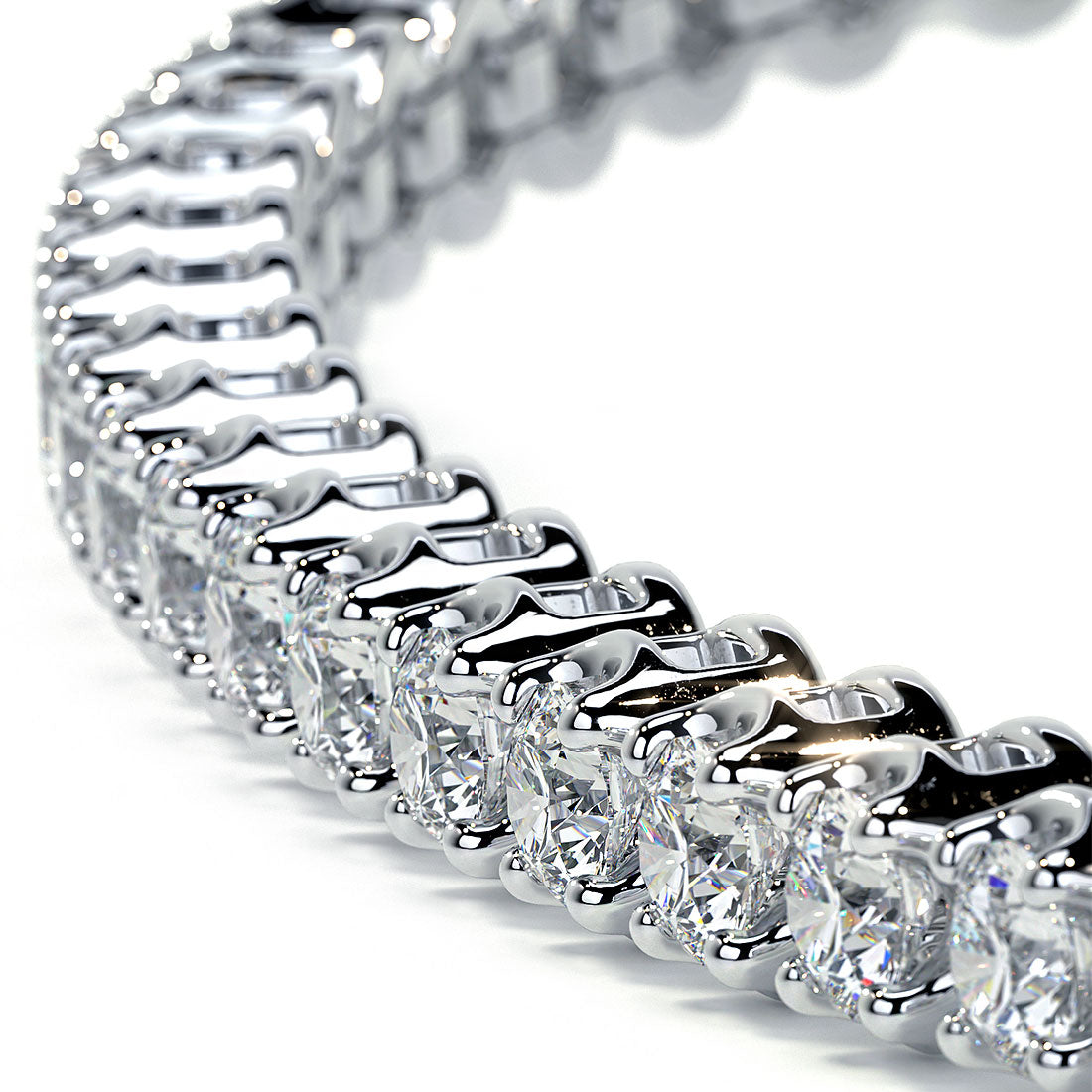 1.05ctw Round Brilliant Buttercup Diamond Tennis Bracelet set in 14k White Gold
