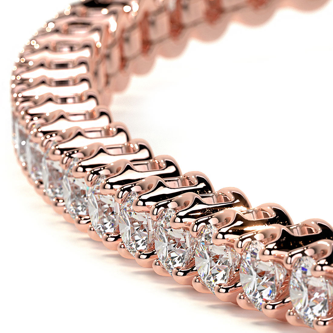 1.05ctw Round Brilliant Buttercup Diamond Tennis Bracelet set in 14k Rose Gold