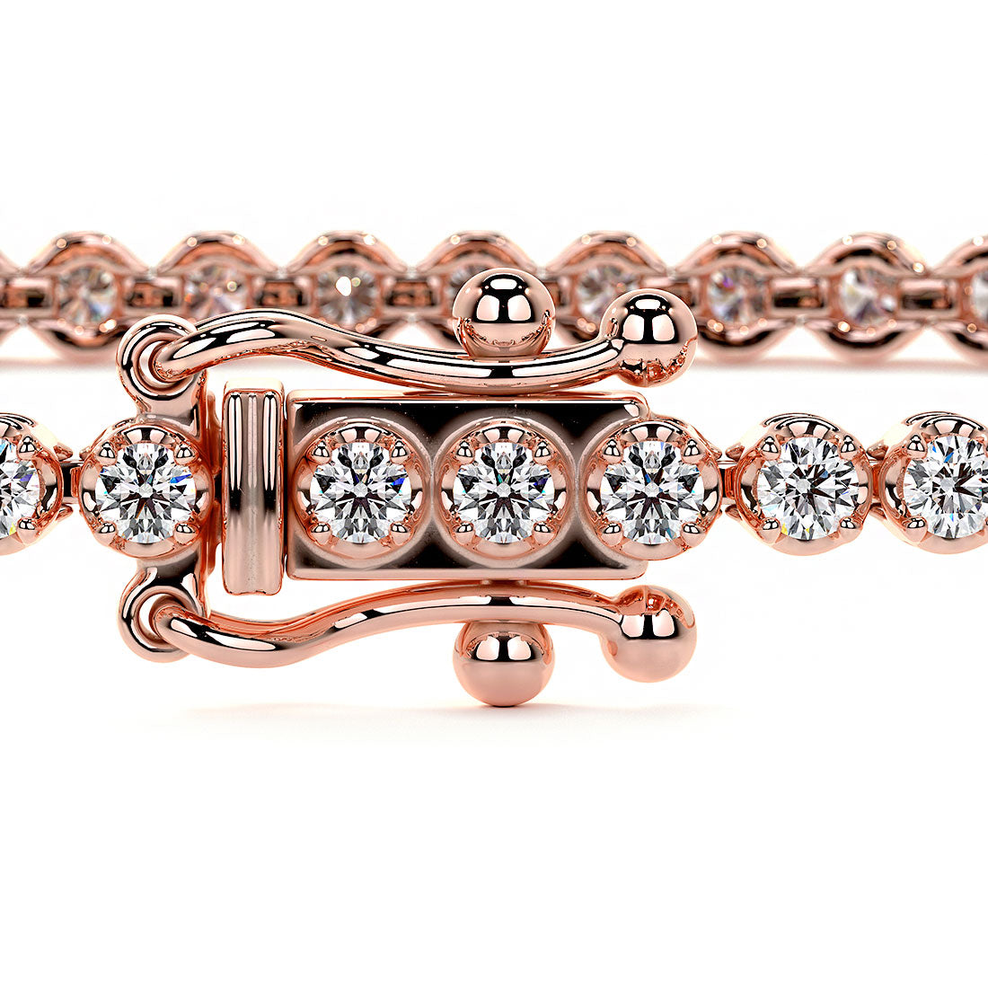 1.05ctw Round Brilliant Buttercup Diamond Tennis Bracelet set in 14k Rose Gold