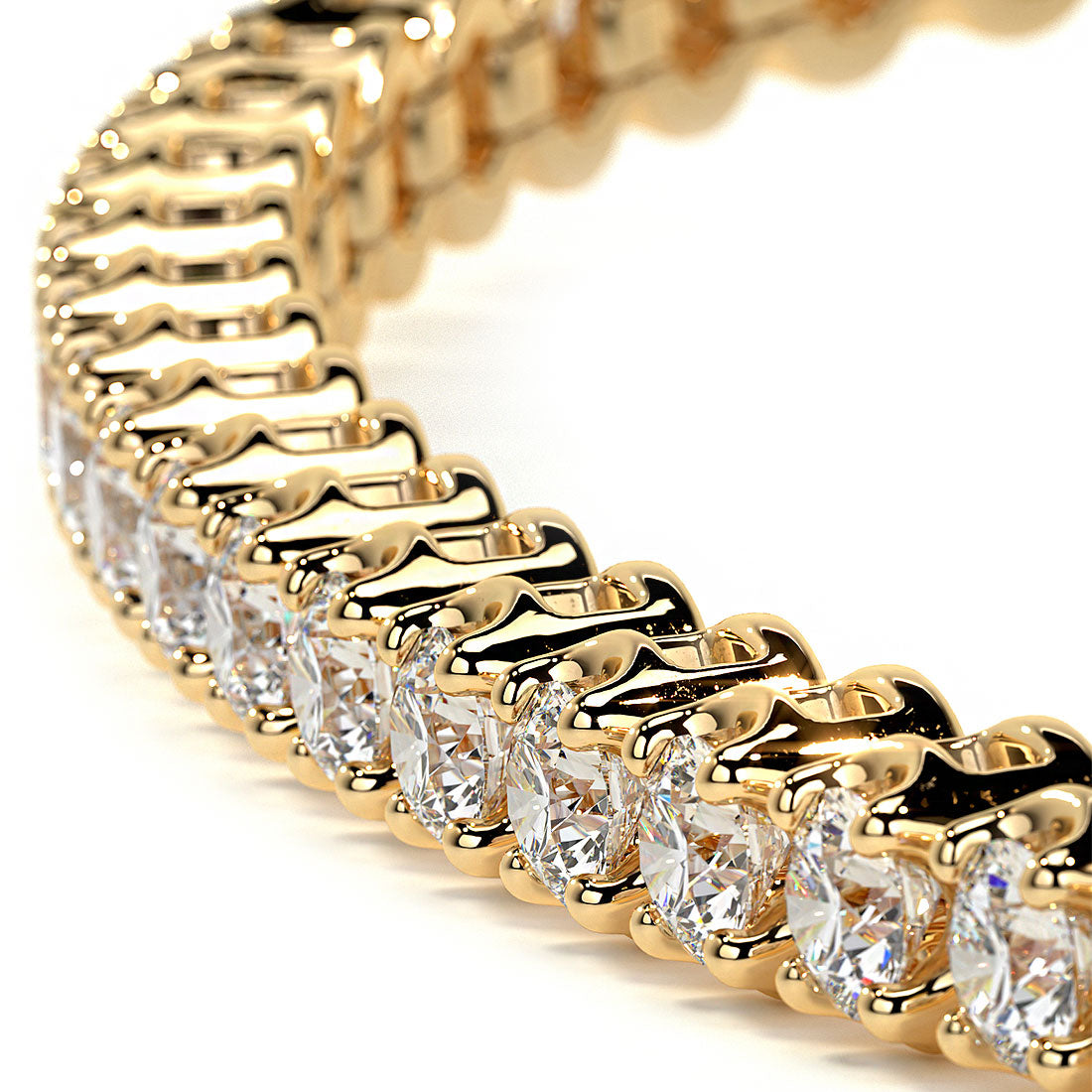 1.05ctw Round Brilliant Buttercup Diamond Tennis Bracelet set in 14k Yellow Gold