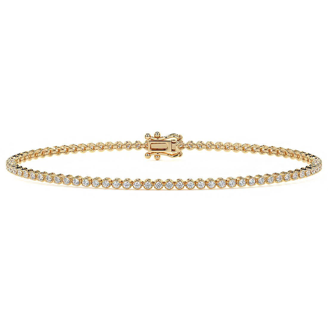 1.05ctw Round Brilliant Buttercup Diamond Tennis Bracelet set in 14k Yellow Gold