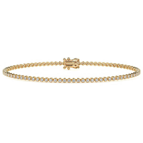 1.05ctw Round Brilliant Buttercup Diamond Tennis Bracelet set in 14k Yellow Gold