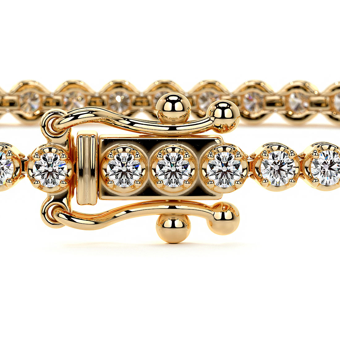 1.05ctw Round Brilliant Buttercup Diamond Tennis Bracelet set in 14k Yellow Gold