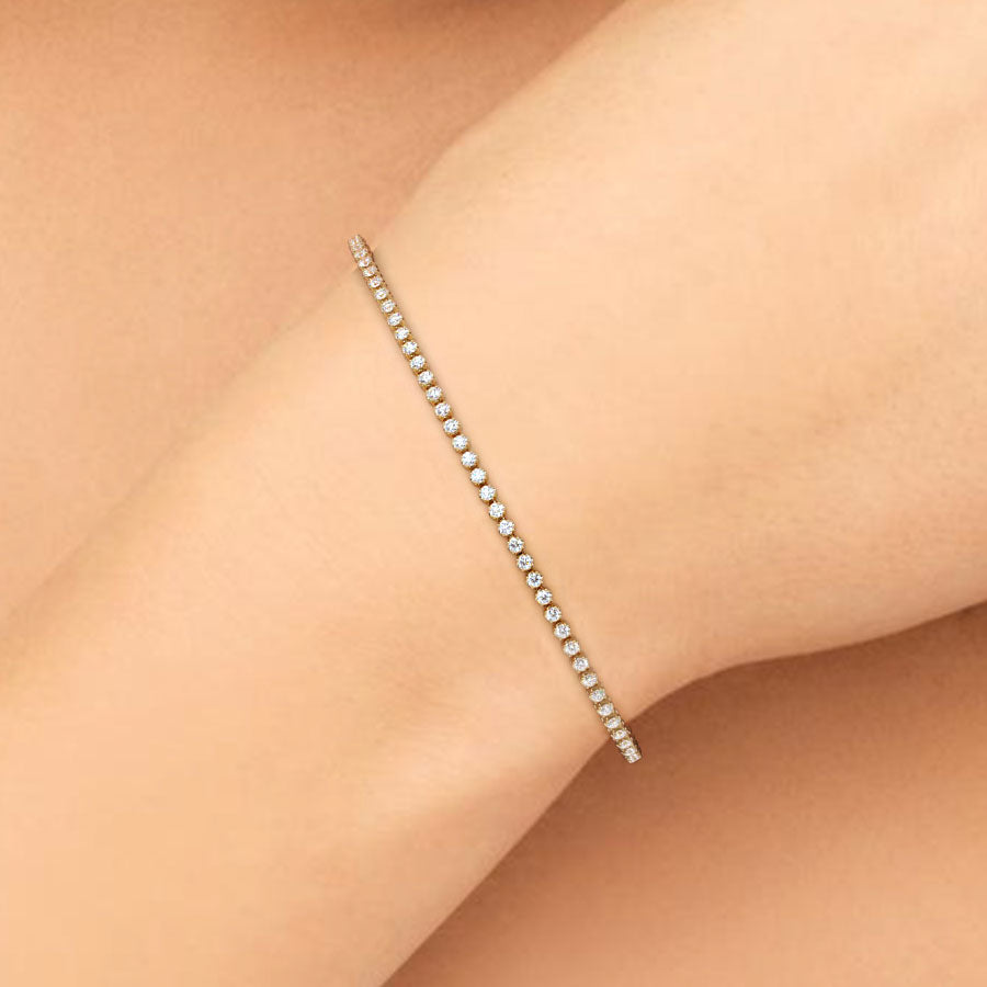 1.05ctw Round Brilliant Buttercup Diamond Tennis Bracelet set in 14k Yellow Gold