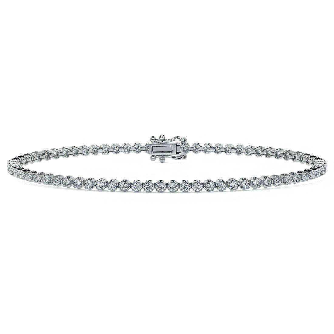 1.75ctw Round Brilliant Buttercup Diamond Tennis Bracelet set in 14k White Gold