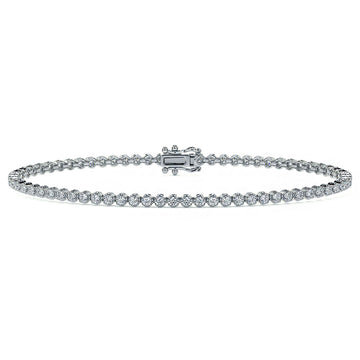 1.75ctw Round Brilliant Buttercup Diamond Tennis Bracelet set in 14k White Gold