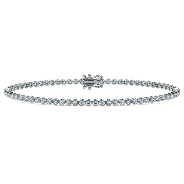 1.75ctw Round Brilliant Buttercup Diamond Tennis Bracelet set in 14k White Gold