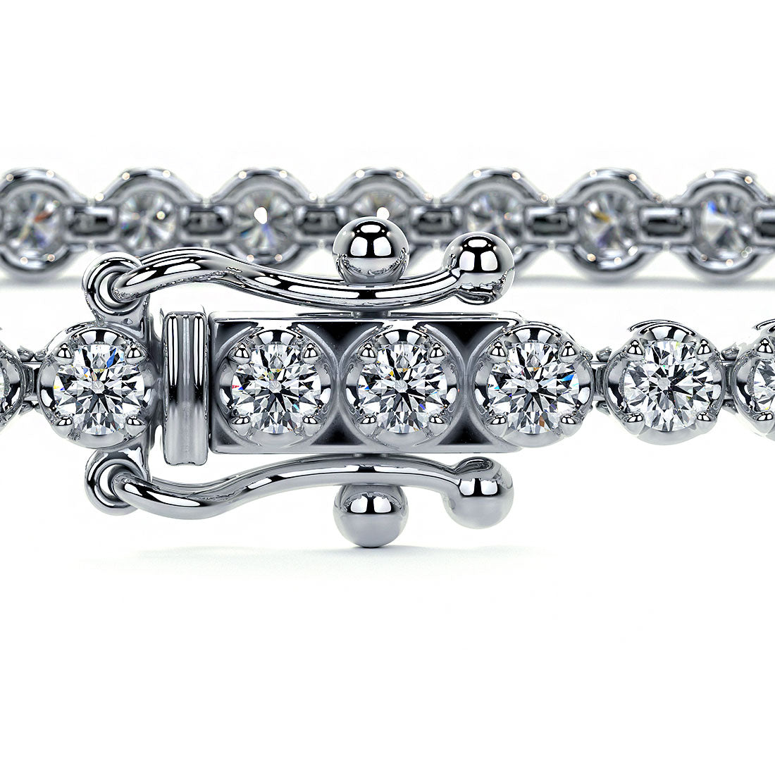1.75ctw Round Brilliant Buttercup Diamond Tennis Bracelet set in 14k White Gold