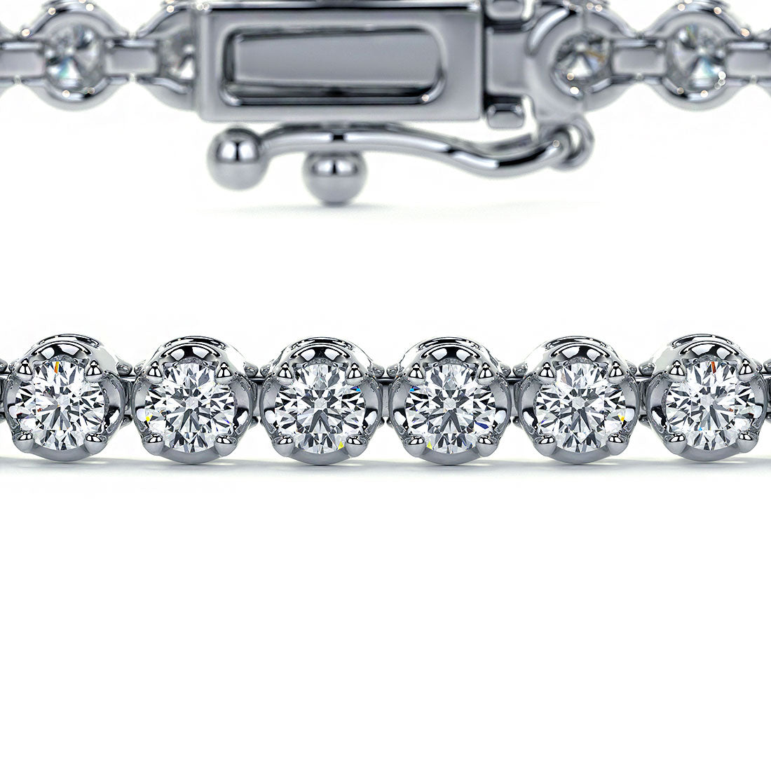 1.75ctw Round Brilliant Buttercup Diamond Tennis Bracelet set in 14k White Gold