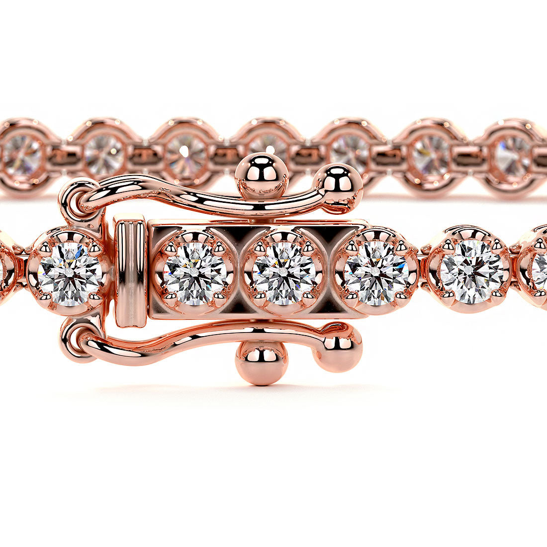 1.75ctw Round Brilliant Buttercup Diamond Tennis Bracelet set in 14k Rose Gold