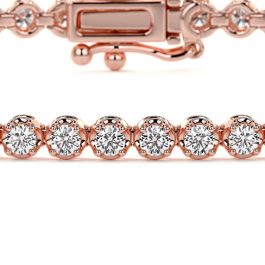1.75ctw Round Brilliant Buttercup Diamond Tennis Bracelet set in 14k Rose Gold