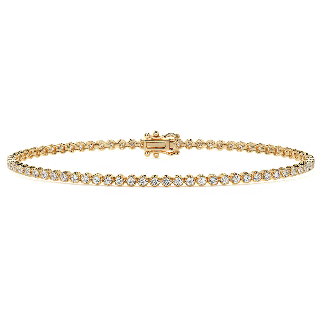 1.75ctw Round Brilliant Buttercup Diamond Tennis Bracelet set in 14k Yellow Gold