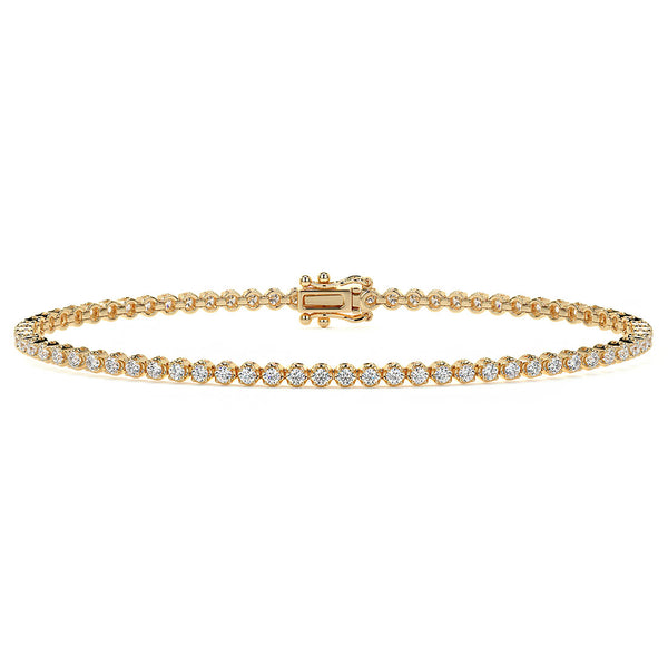 1.75ctw Round Brilliant Buttercup Diamond Tennis Bracelet set in 14k Yellow Gold