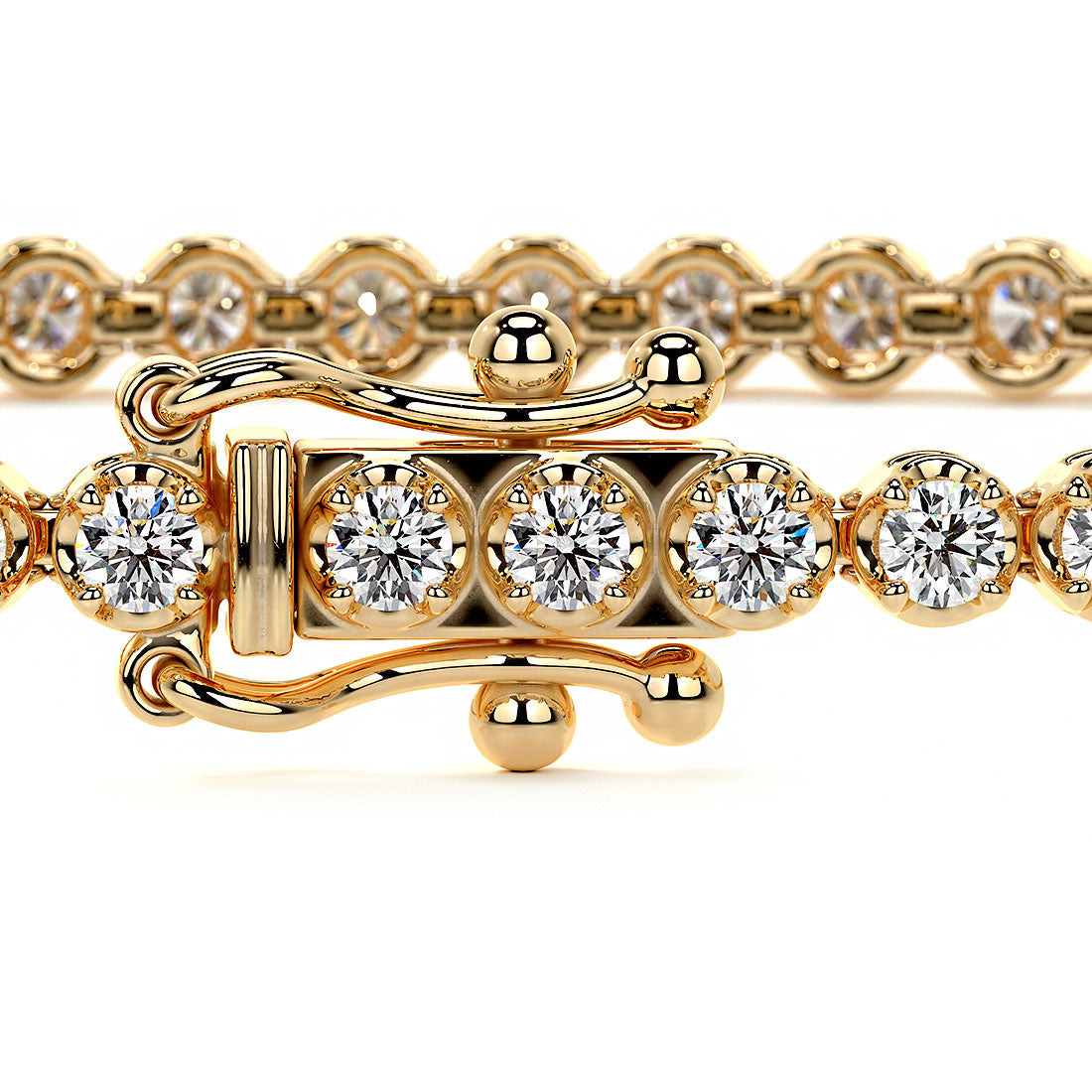 1.75ctw Round Brilliant Buttercup Diamond Tennis Bracelet set in 14k Yellow Gold