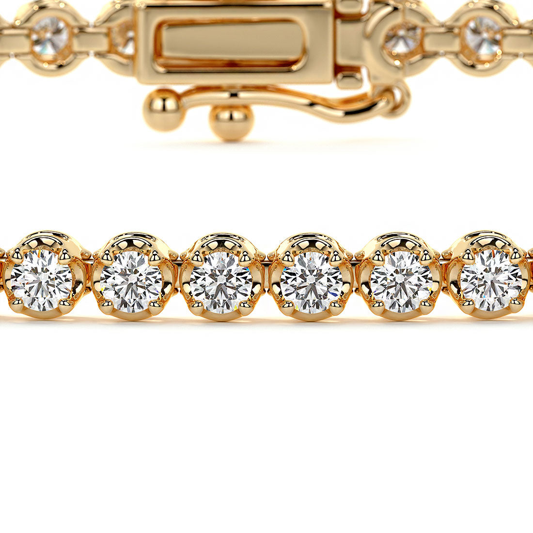 1.75ctw Round Brilliant Buttercup Diamond Tennis Bracelet set in 14k Yellow Gold