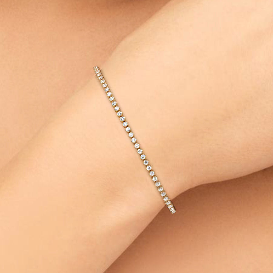 1.75ctw Round Brilliant Buttercup Diamond Tennis Bracelet set in 14k Yellow Gold