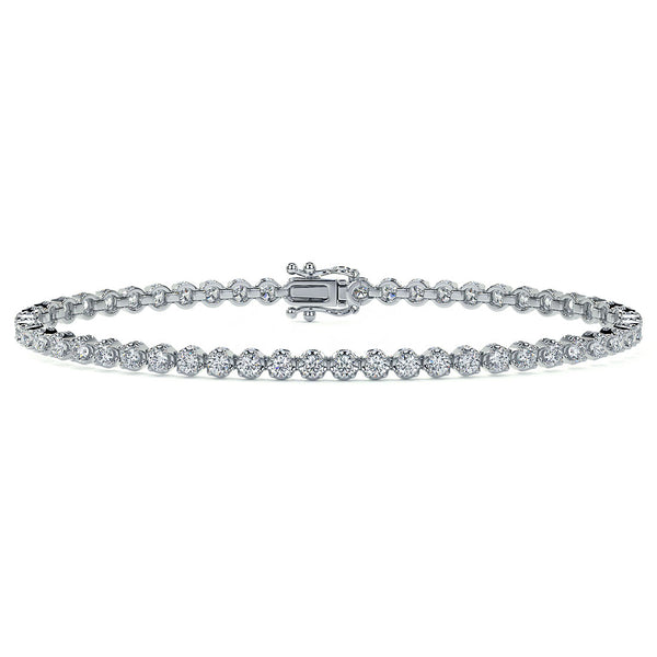 2.50ctw Round Brilliant Buttercup Diamond Tennis Bracelet set in 14k White Gold
