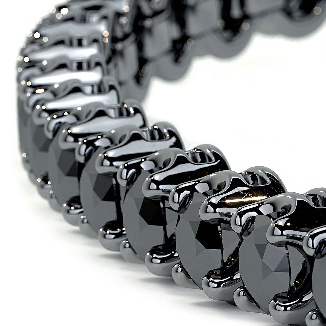 2.50ctw Round Brilliant Buttercup Black DiamondTennis Bracelet set in 14k Black Gold