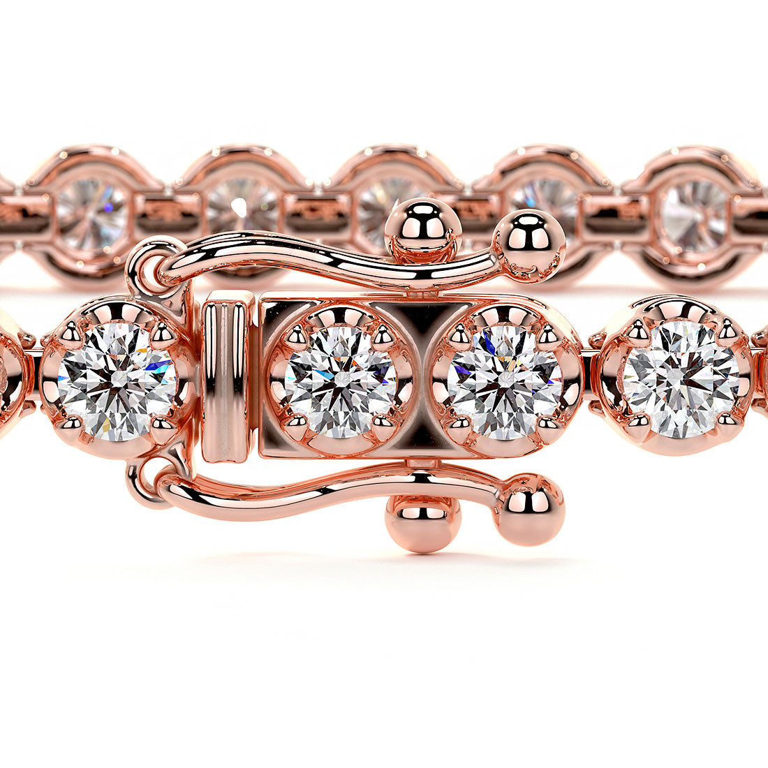 2.50ctw Round Brilliant Buttercup DiamondTennis Bracelet set in 14k Rose Gold