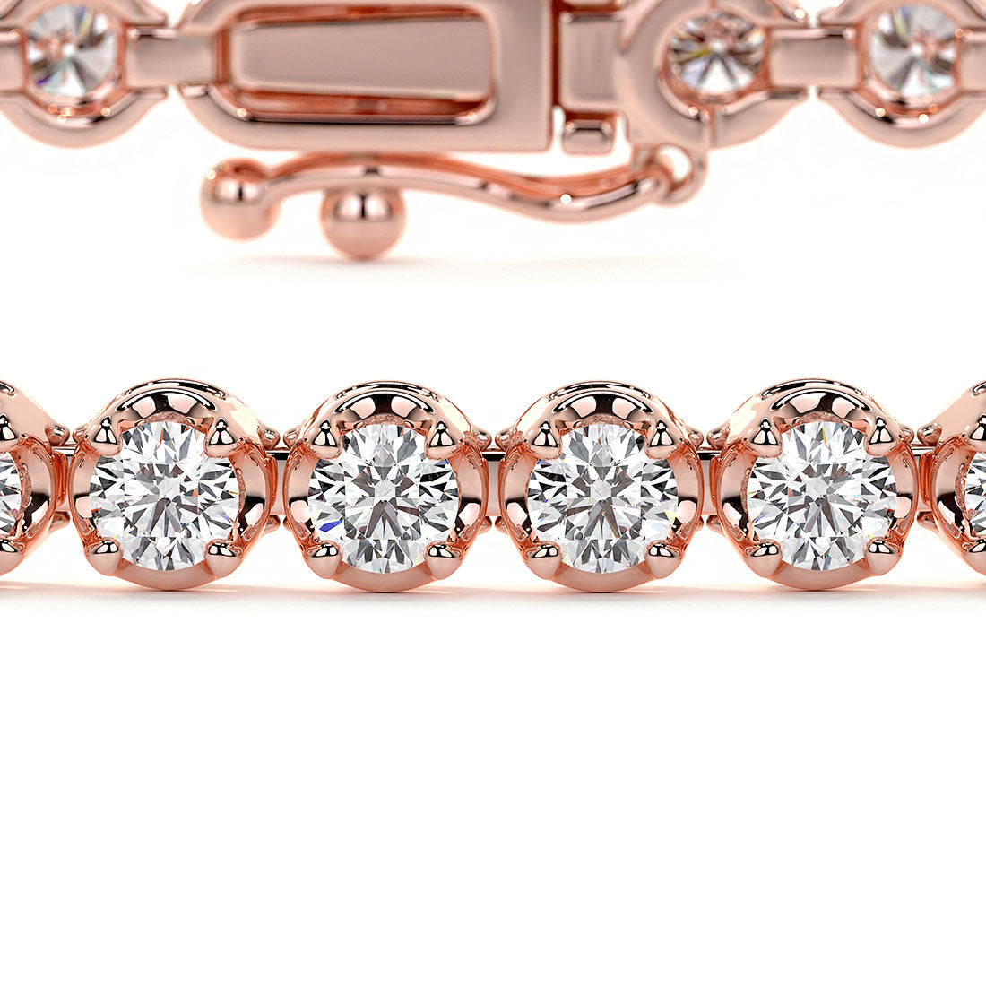 2.50ctw Round Brilliant Buttercup DiamondTennis Bracelet set in 14k Rose Gold
