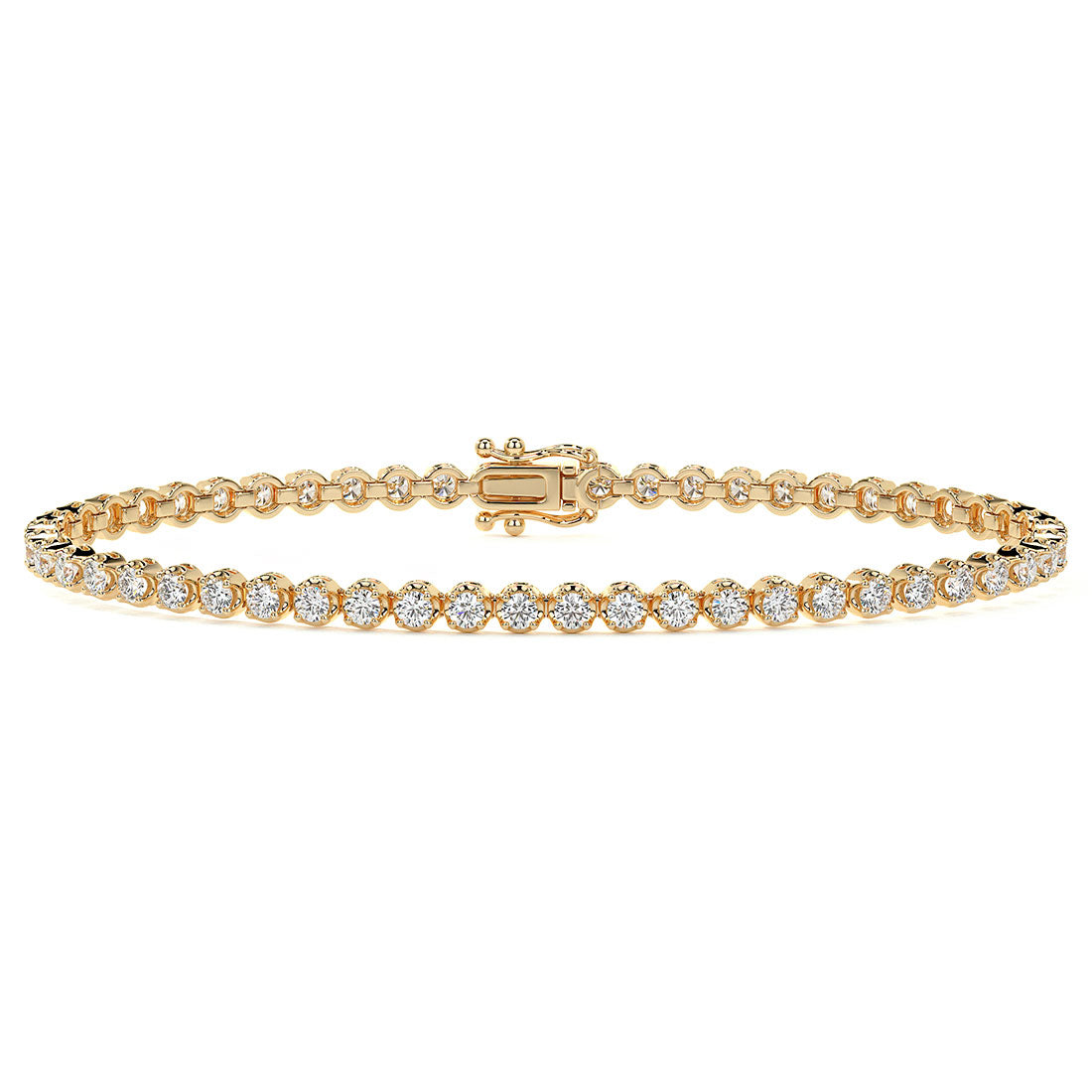 2.50ctw Round Brilliant Buttercup Diamond Tennis Bracelet set in 14k Yellow Gold