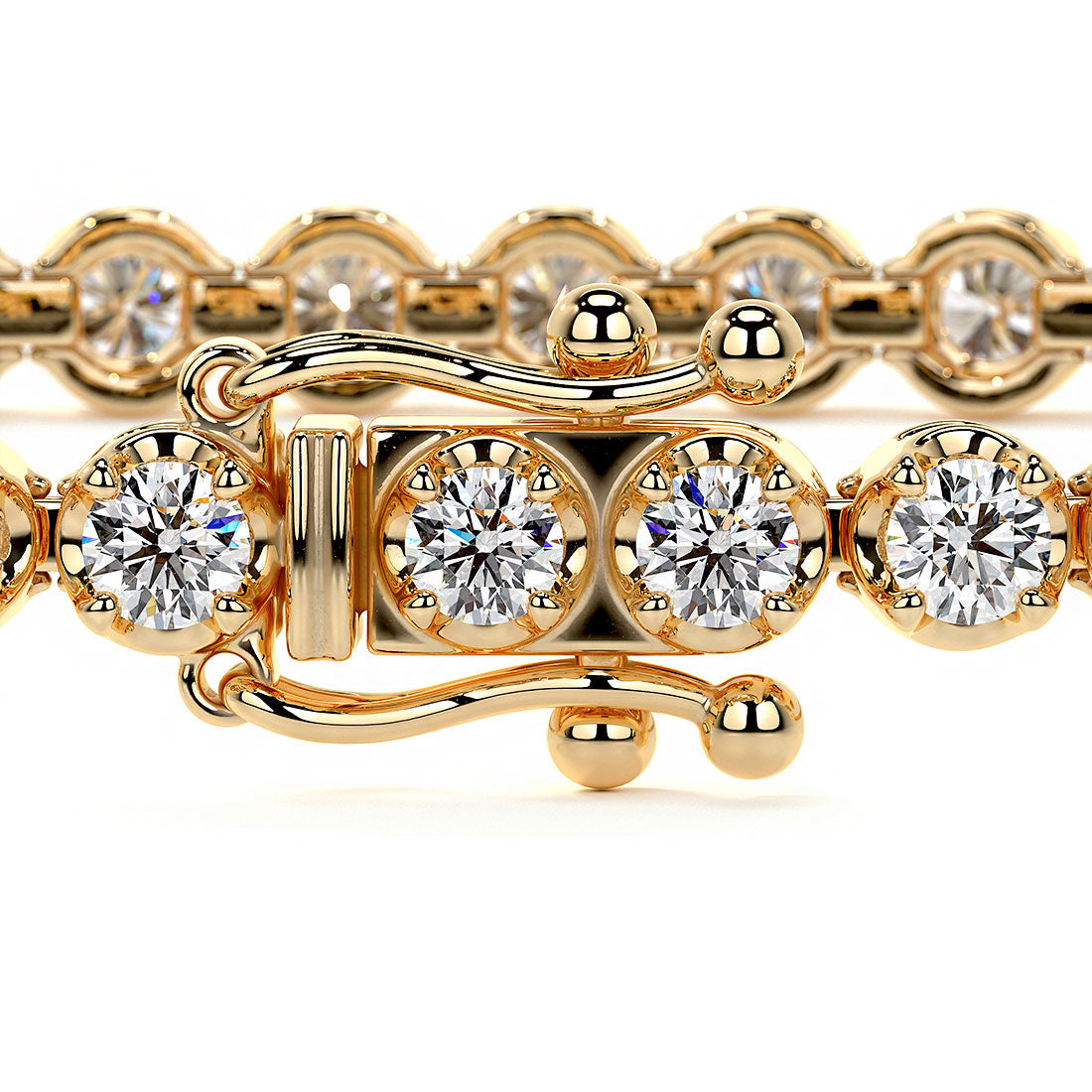 2.50ctw Round Brilliant Buttercup Diamond Tennis Bracelet set in 14k Yellow Gold