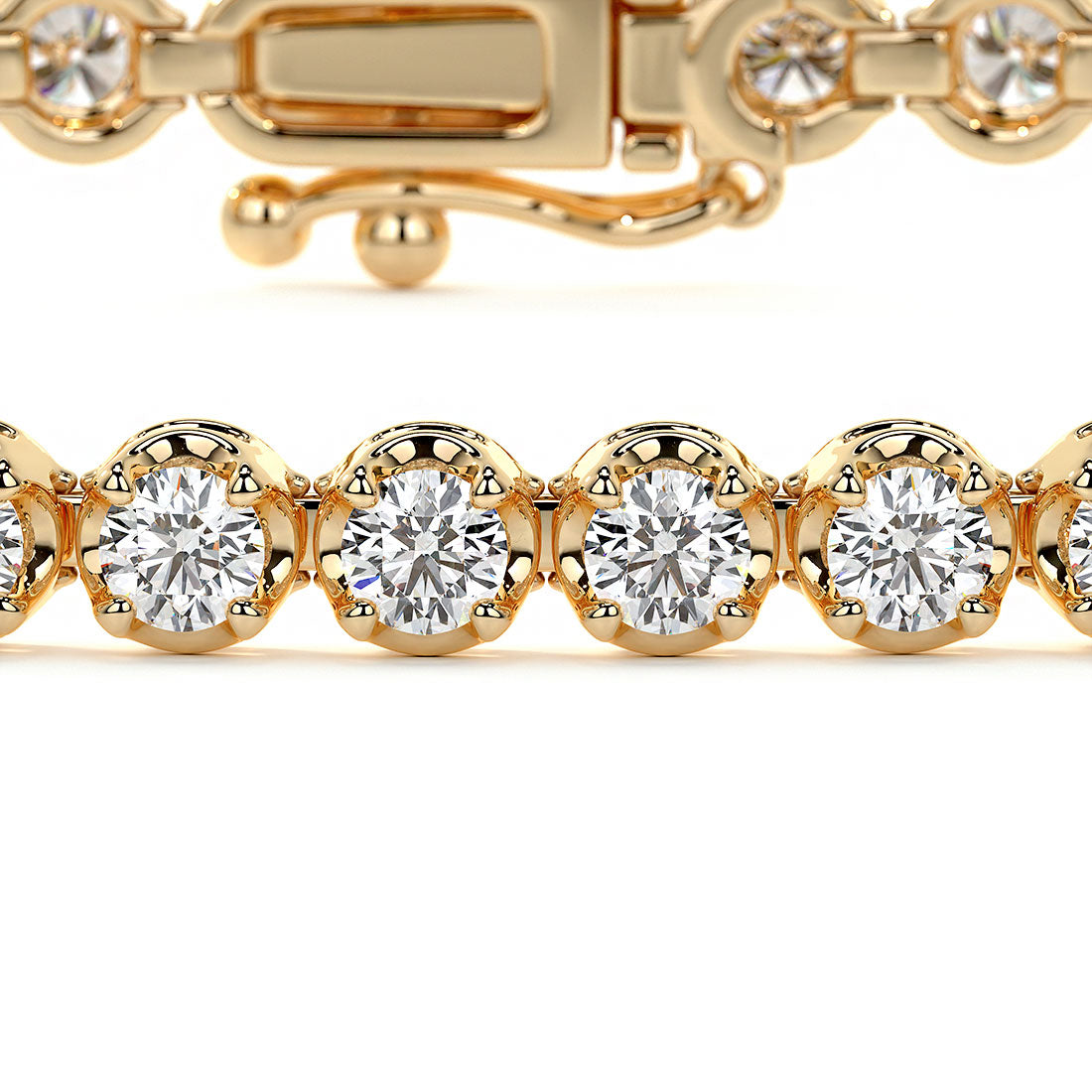2.50ctw Round Brilliant Buttercup Diamond Tennis Bracelet set in 14k Yellow Gold