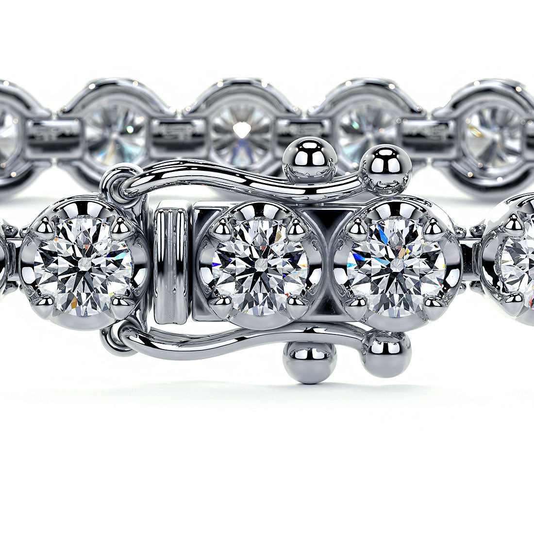 3.30ctw Round Brilliant Buttercup Diamond Tennis Bracelet set in 14k White Gold