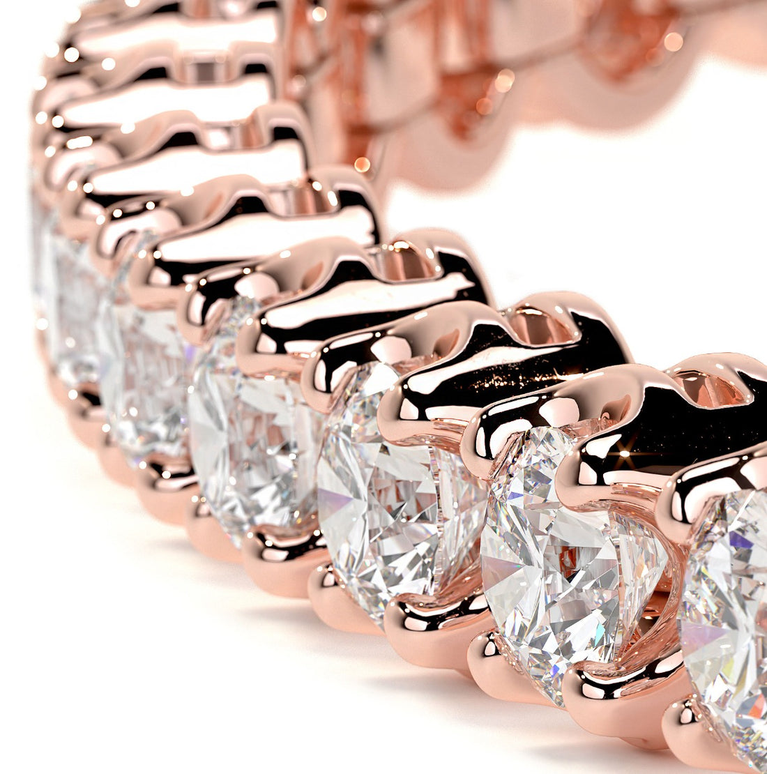 3.30ctw Round Brilliant Buttercup Diamond Tennis Bracelet set in 14k Rose Gold
