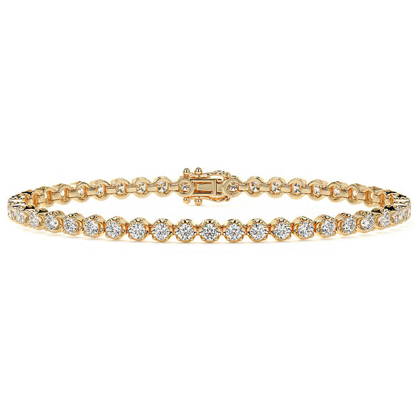 3.30ctw Round Brilliant Buttercup Diamond Tennis Bracelet set in 14k Yellow Gold