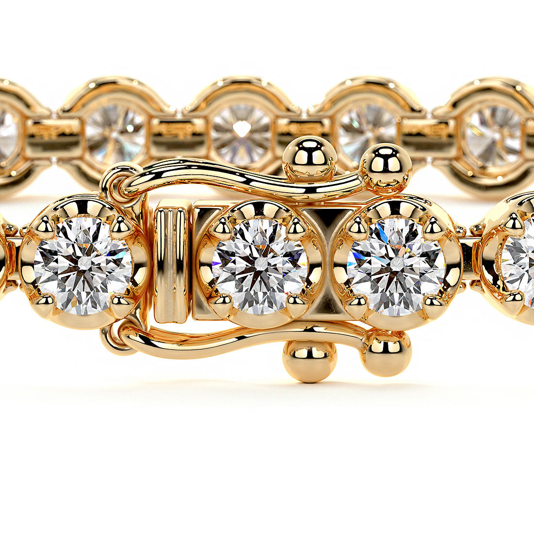 3.30ctw Round Brilliant Buttercup Diamond Tennis Bracelet set in 14k Yellow Gold