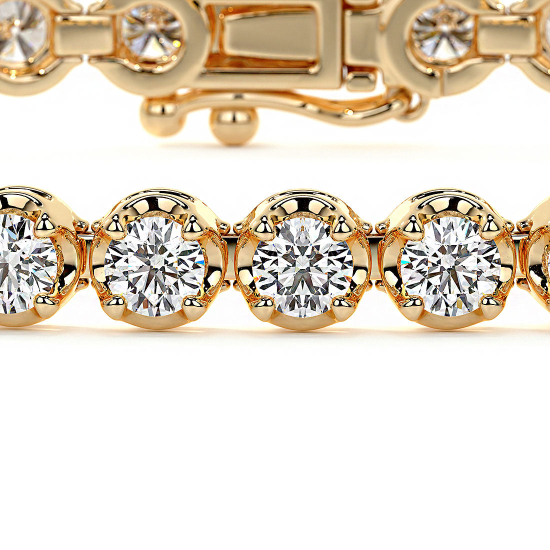 3.30ctw Round Brilliant Buttercup Diamond Tennis Bracelet set in 14k Yellow Gold