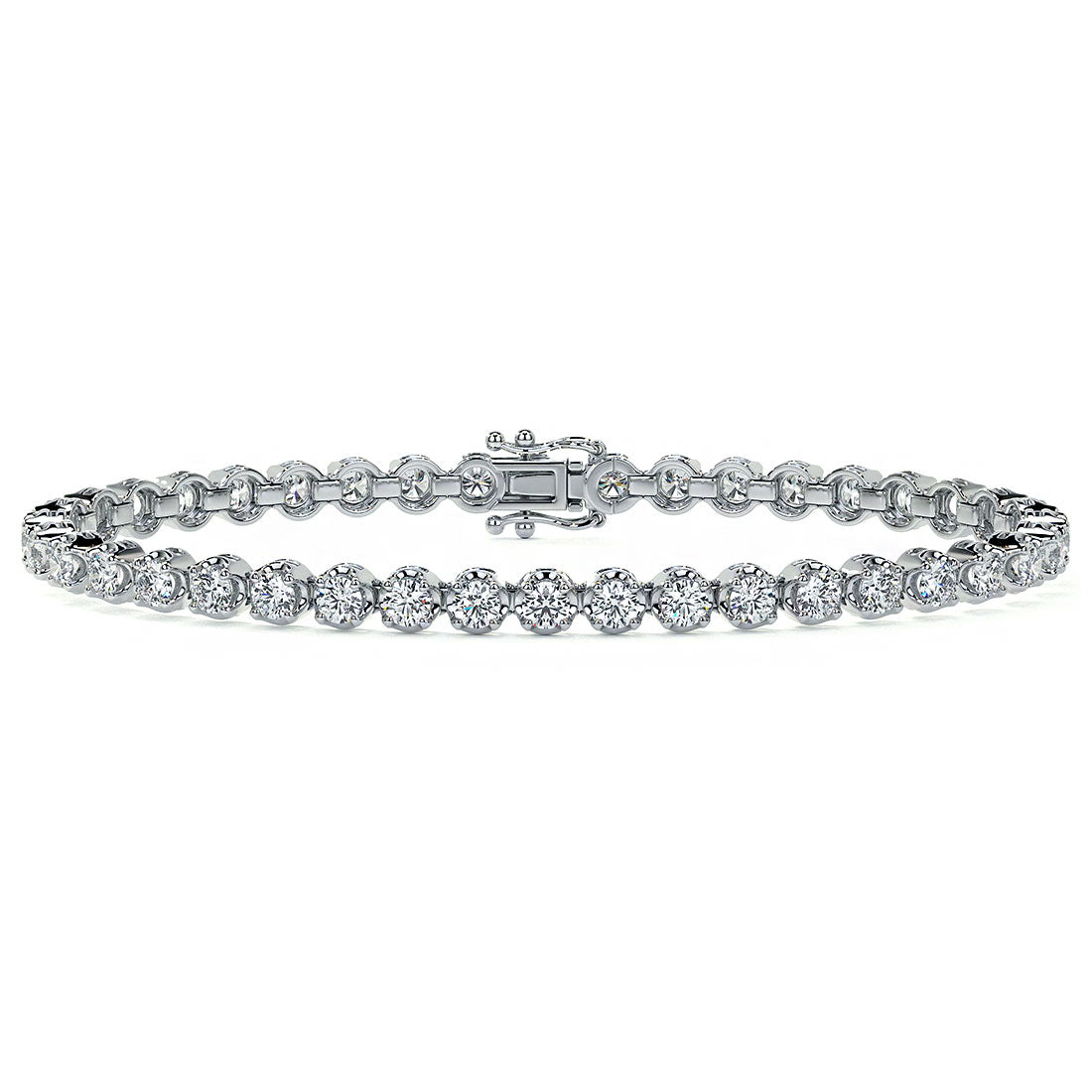 4.00ctw Round Brilliant Buttercup Diamond Tennis Bracelet set in 14k White Gold