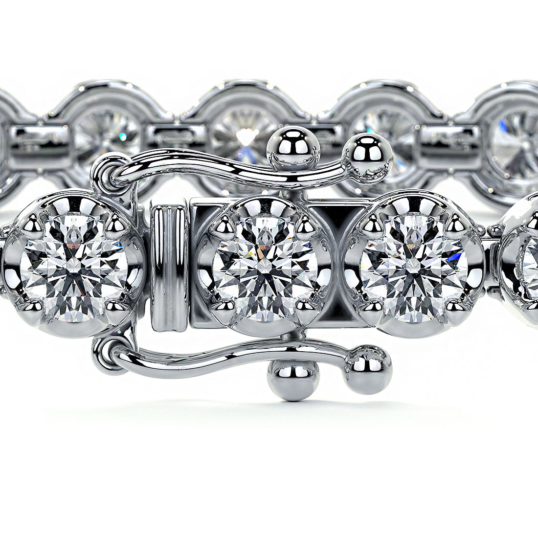 4.00ctw Round Brilliant Buttercup Diamond Tennis Bracelet set in 14k White Gold