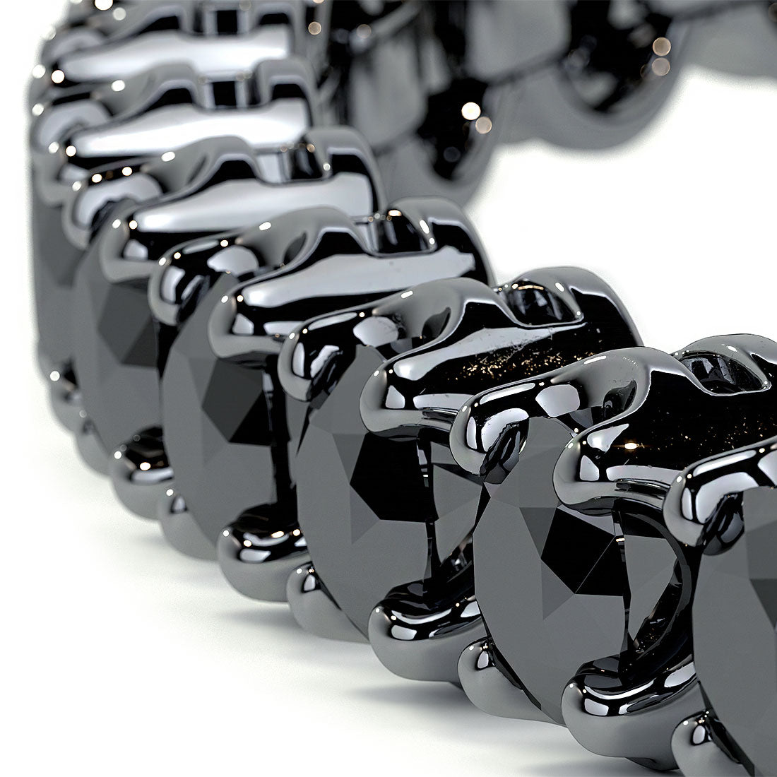 4.00ctw Round Brilliant Buttercup Black Diamond Tennis Bracelet set in 14k Black Gold