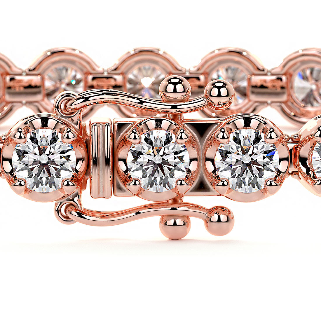 4.00ctw Round Brilliant Buttercup Diamond Tennis Bracelet set in 14k Rose Gold