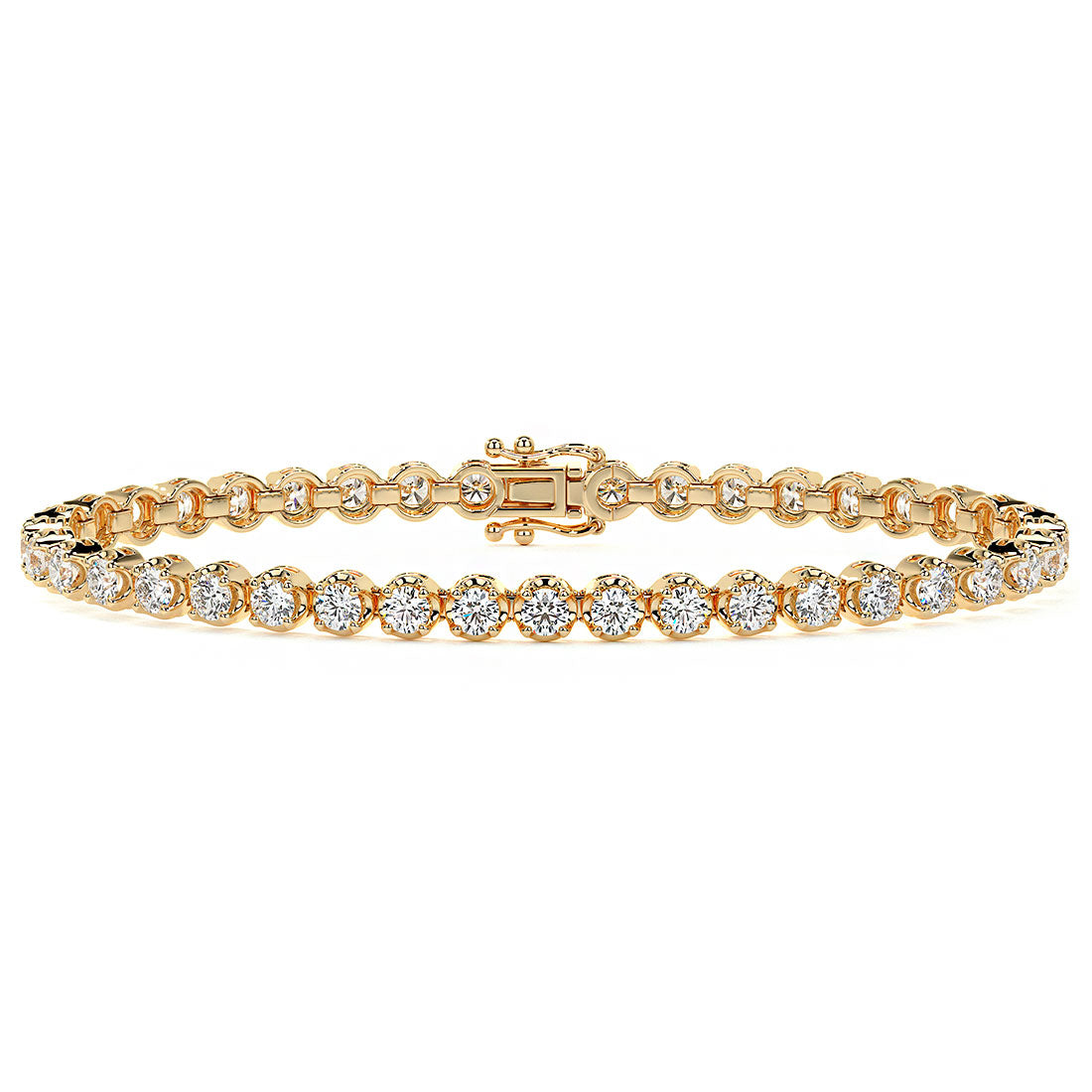 4.00ctw Round Brilliant Buttercup Diamond Tennis Bracelet set in 14k Yellow Gold