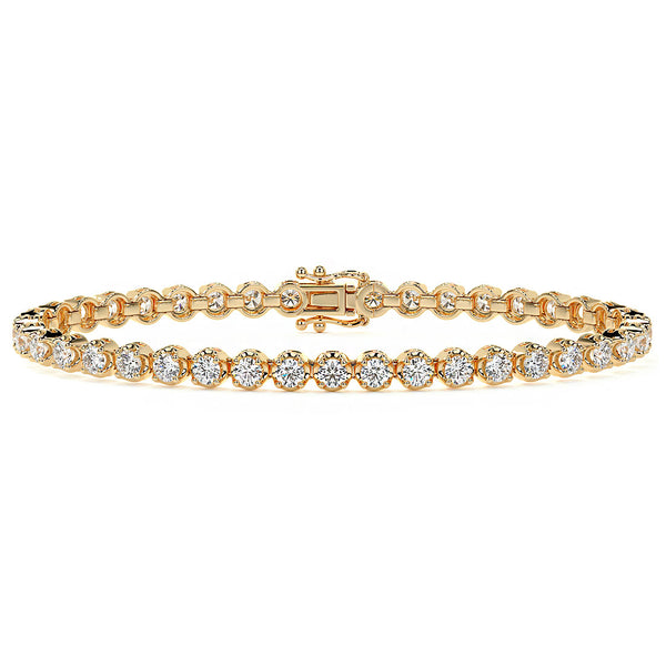 4.00ctw Round Brilliant Buttercup Diamond Tennis Bracelet set in 14k Yellow Gold