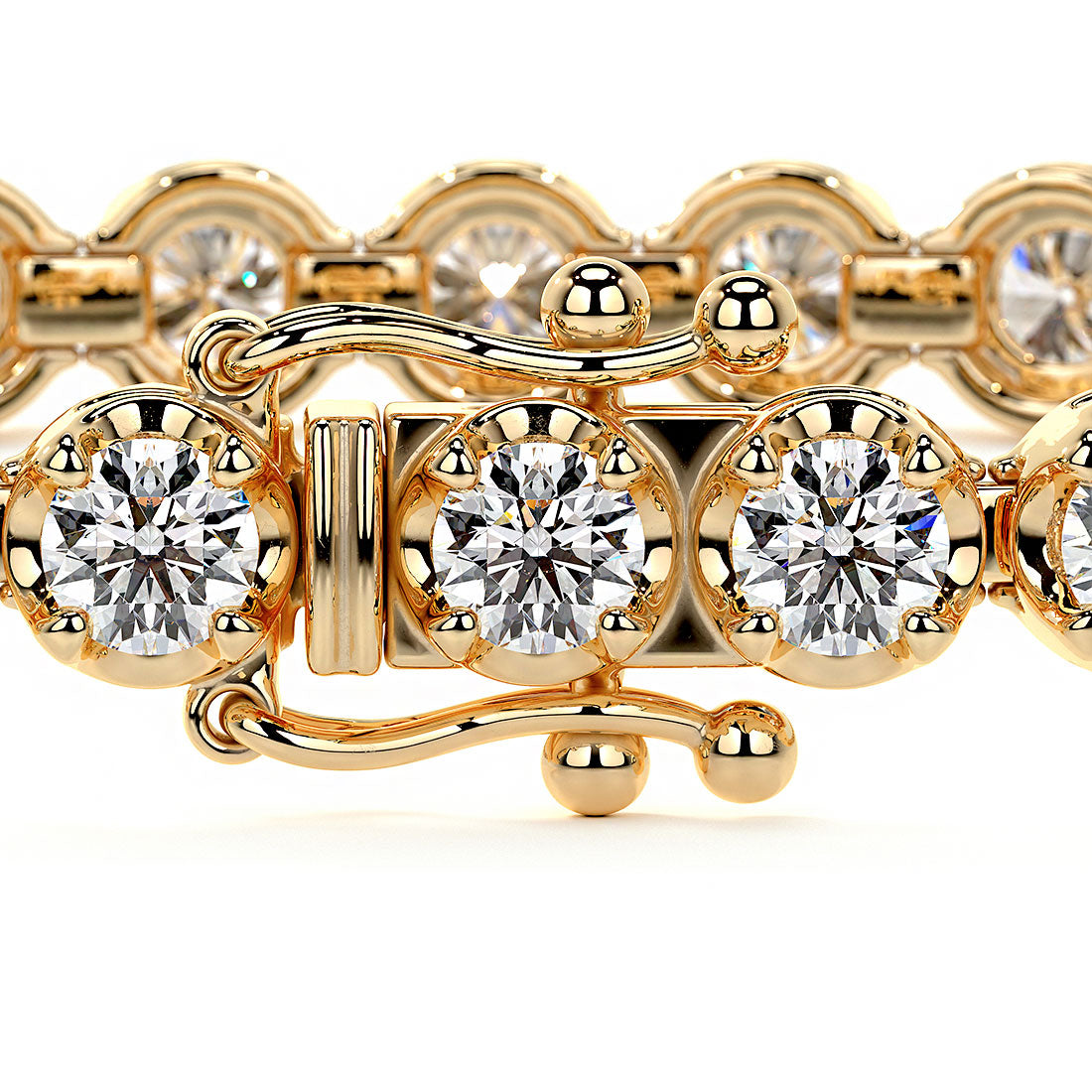 4.00ctw Round Brilliant Buttercup Diamond Tennis Bracelet set in 14k Yellow Gold