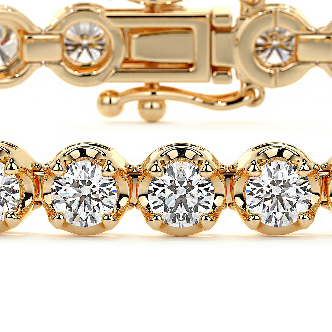4.00ctw Round Brilliant Buttercup Diamond Tennis Bracelet set in 14k Yellow Gold