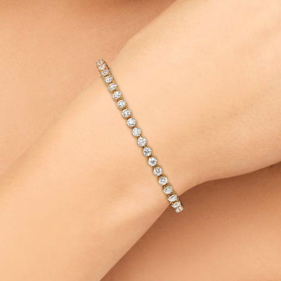 4.00ctw Round Brilliant Buttercup Diamond Tennis Bracelet set in 14k Yellow Gold