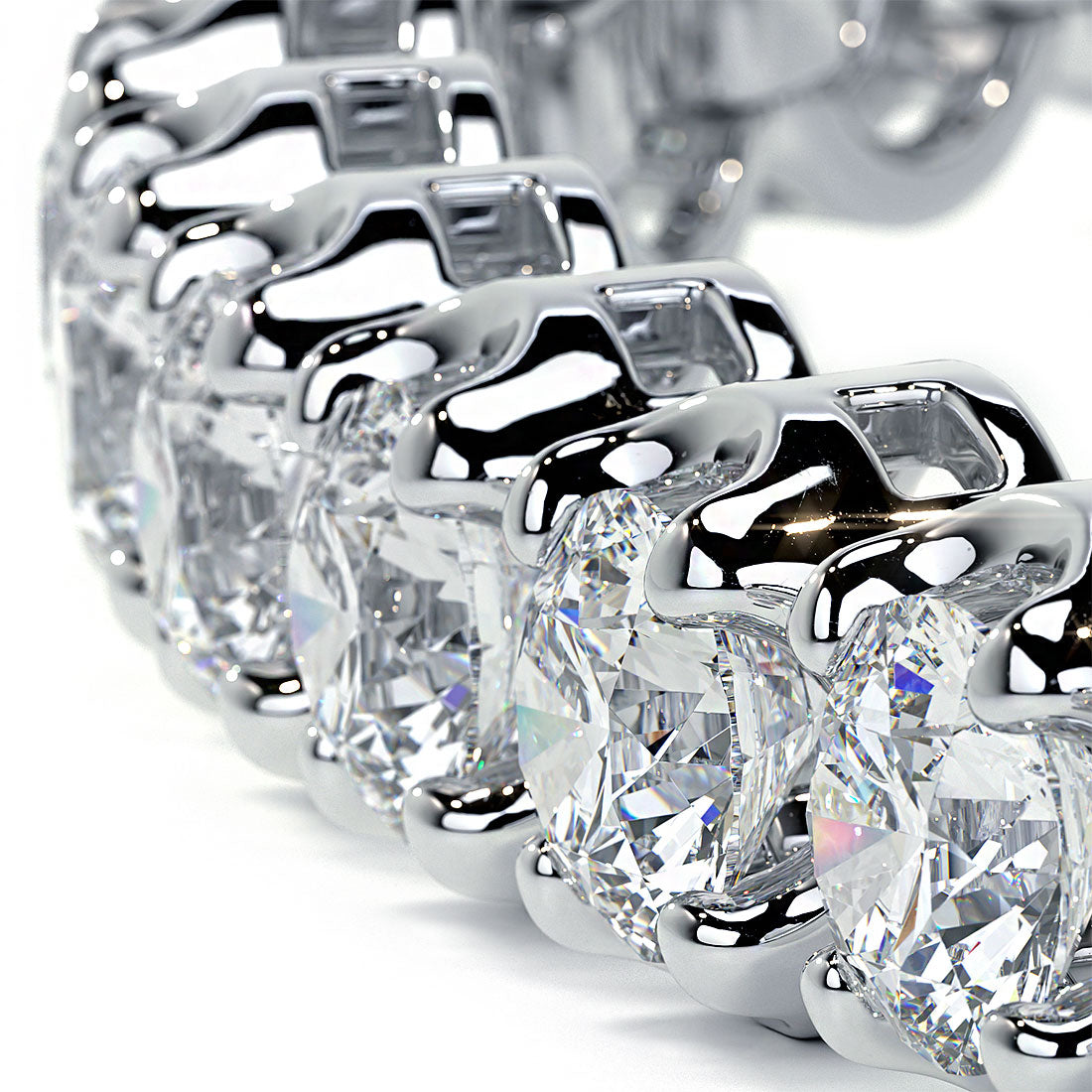 5.25ctw Round Brilliant Buttercup Diamond Tennis Bracelet set in 14k White Gold