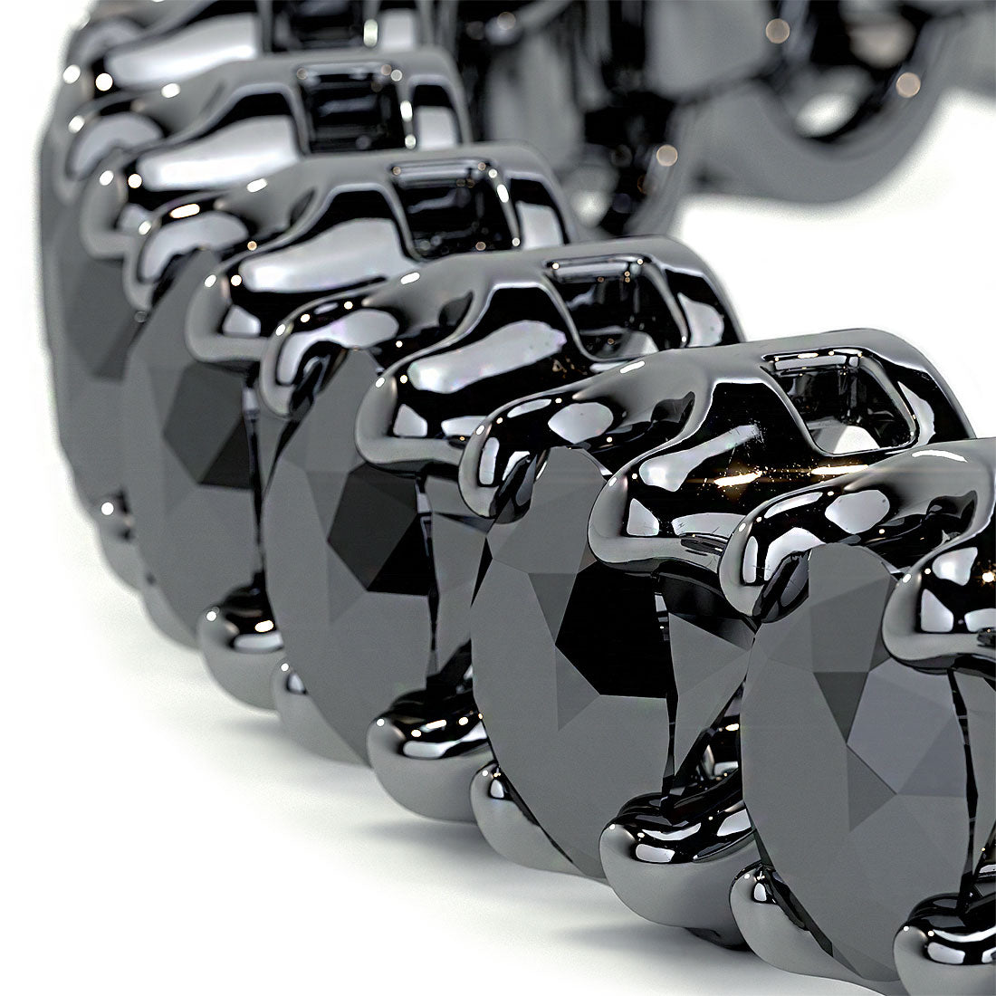 5.25ctw Round Brilliant Buttercup Black Diamond Tennis Bracelet set in 14k Black Gold