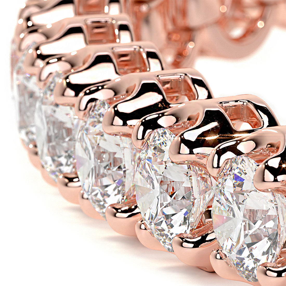 5.25ctw Round Brilliant Buttercup Diamond Tennis Bracelet set in 14k Rose Gold